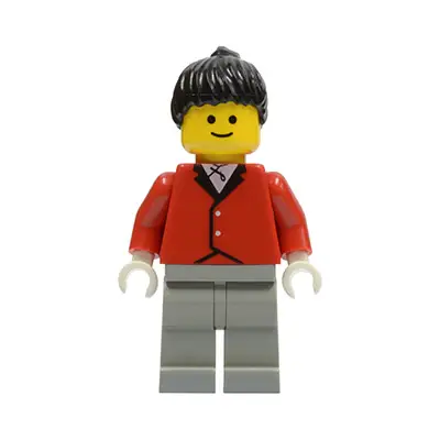 Red Riding Jacket - Light Gray Legs, Black Ponytail Hair