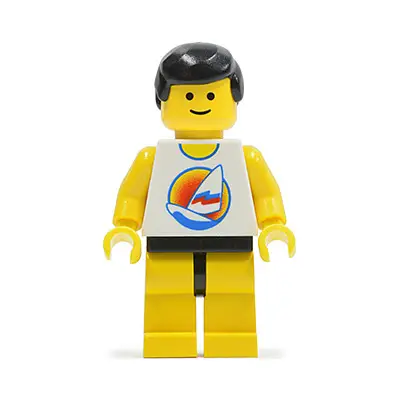 Surfboard on Ocean - Yellow Legs, Black Male Hair, Reissue Torso