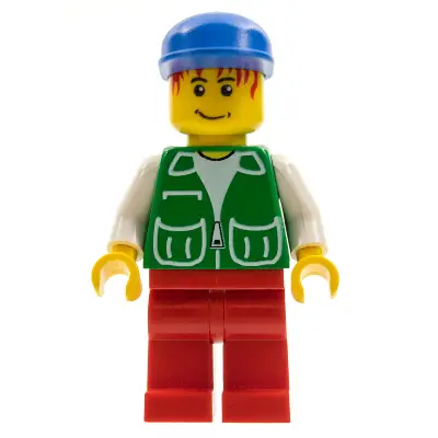 Jacket Green with 2 Large Pockets - Red Legs, Blue Cap