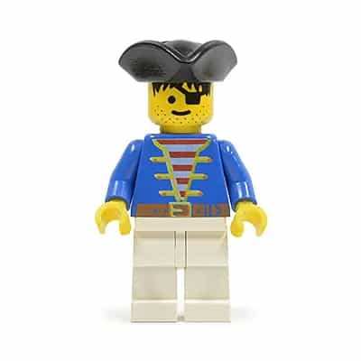 Pirate Blue Jacket White Legs, Black Pirate Triangle Hat