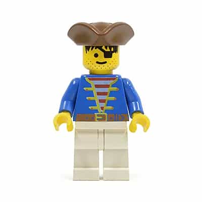 Pirate Blue Jacket, White Legs, Brown Pirate Triangle Hat