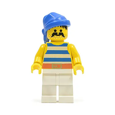 Pirate Blue / White Stripes Shirt, White Legs, Blue Bandana