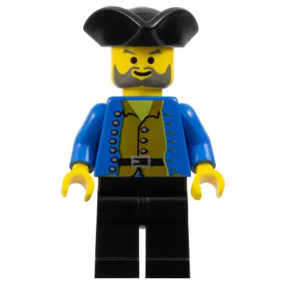 Pirate Brown Shirt, Black Legs, Black Pirate Triangle Hat