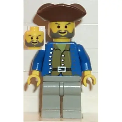 Pirate Brown Shirt, Light Gray Legs, Brown Pirate Triangle Hat