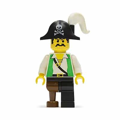 Pirate Green Vest, Black Leg with Pegleg, Black Pirate Hat with Skull