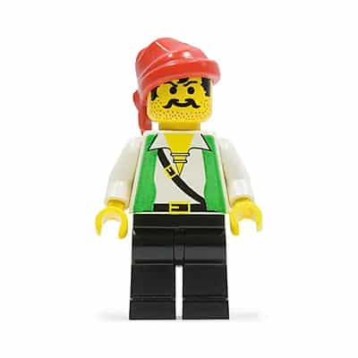 Pirate Green Vest, Black Legs, Red Bandana