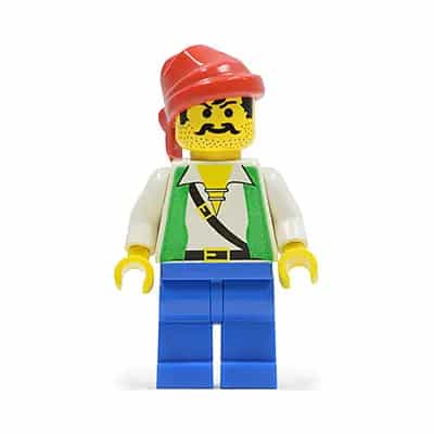 Pirate Green Vest, Blue Legs, Red Bandana