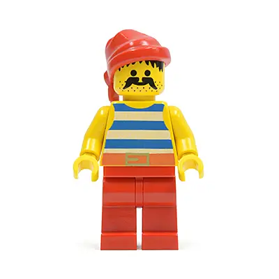 Pirate Blue / White Stripes Shirt, Red Legs, Red Bandana