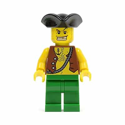 Pirate Vest and Anchor Tattoo, Green Legs, Tricorne Hat