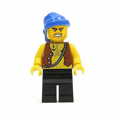 Pirate Vest and Anchor Tattoo, Black Legs, Blue Bandana