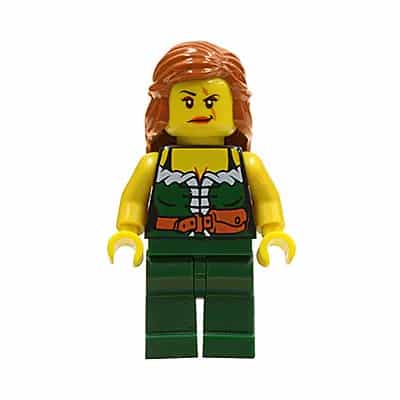 Pirate Female, Dark Green Legs, Scar over Left Eye