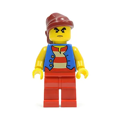 Pirate Blue Vest, Red Legs, Dark Red Bandana, Bushy Eyebrows
