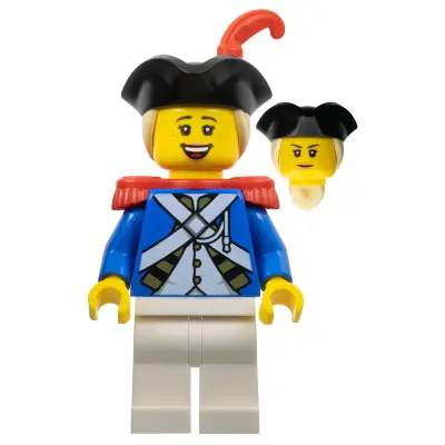 Imperial Soldier IV - Officer, Female, Black Tricorne, Tan Hair, Red Epaulettes and Plume