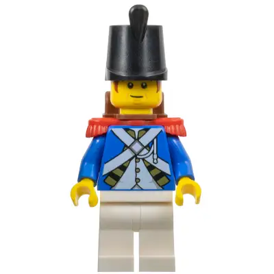 Imperial Soldier IV - Male, Reddish Brown Sideburns, Black Shako Hat, Red Epaulettes, Backpack