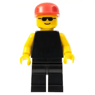 Plain Black Torso with Yellow Arms, Black Legs, Sunglasses, Red Cap