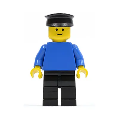 Plain Blue Torso with Blue Arms, Black Legs, Black Hat