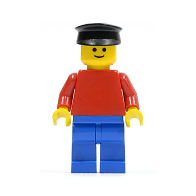 Plain Red Torso with Red Arms, Blue Legs, Black Hat