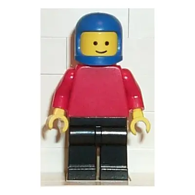 Plain Red Torso with Red Arms, Black Legs, Blue Classic Helmet