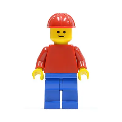 Plain Red Torso with Red Arms, Blue Legs, Red Construction Helmet