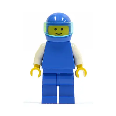 Plain Blue Torso with White Arms, Blue Legs, Blue Helmet, Trans-Light Blue Visor