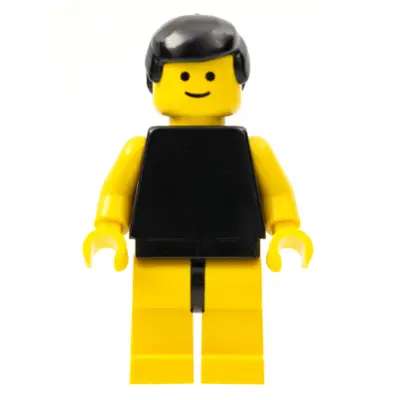 Plain Black Torso with Yellow Arms, Yellow Legs, Black Male Hair