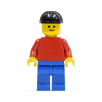 Plain Red Torso with Red Arms, Blue Legs, Black Construction Helmet