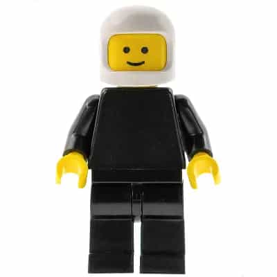 Plain Black Torso with Black Arms, Black Legs, White Classic Helmet