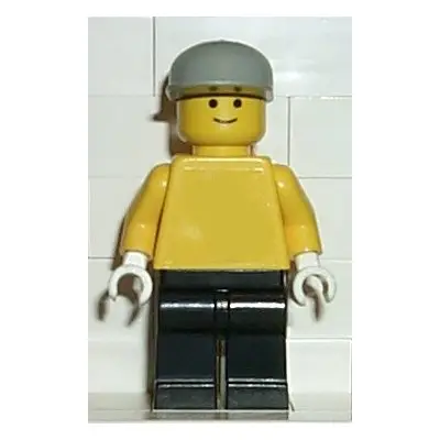 Plain Yellow Torso with Yellow Arms, Black Legs, Light Gray Cap