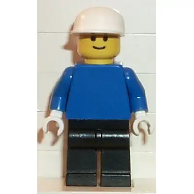 Plain Blue Torso with Blue Arms, Black Legs, White Cap