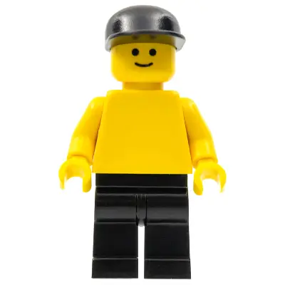 Plain Yellow Torso with Yellow Arms, Black Legs, Black Cap