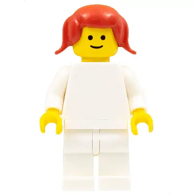 Plain White Torso, White Hips and Legs, Red Pigtails Hair (Homemaker Child)