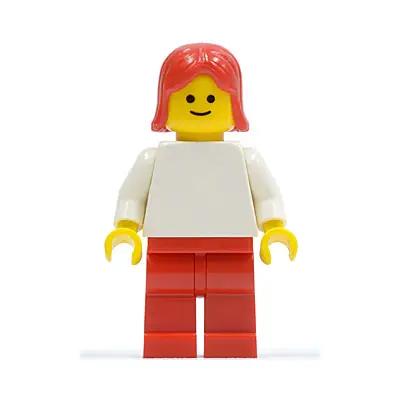 Plain White Torso with White Arms, Red Legs, Red Female Hair