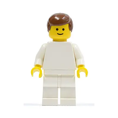Plain White Torso with White Arms, White Legs, Brown Male Hair