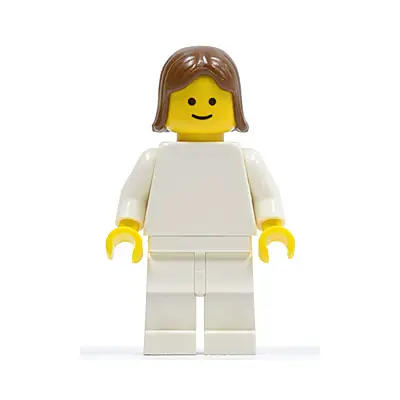 Plain White Torso with White Arms, White Legs, Brown Female Hair