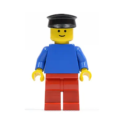 Plain Blue Torso with Blue Arms, Red Legs, Black Hat