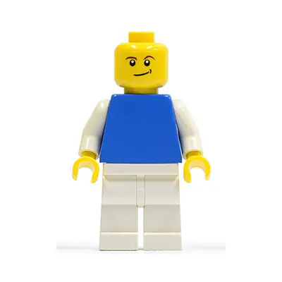 Plain Blue Torso with White Arms, White Legs, Crooked Smile