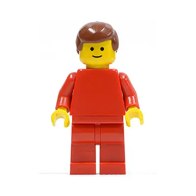 Plain Red Torso with Red Arms, Red Legs, Reddish Brown Male Hair