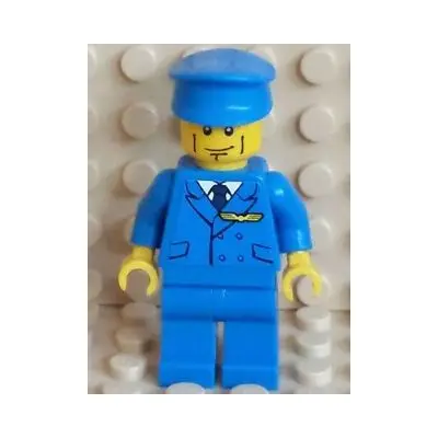 Plain Blue Torso with Blue Arms, Blue Legs, Blue Hat with Pilot Torso Sticker