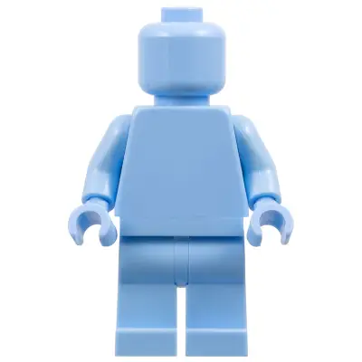 Plain Bright Light Blue Torso, Bright Light Blue Legs, Bright Light Blue Head (Monochrome)