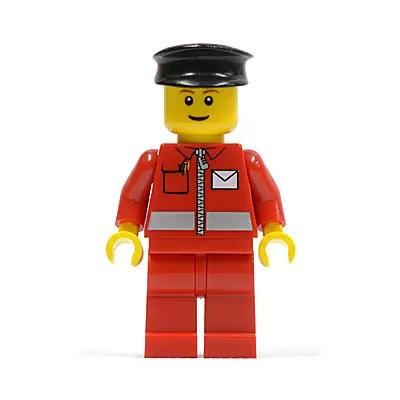 Post Office White Envelope and Stripe, Red Legs, Black Hat (Undetermined Eyebrows)