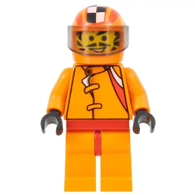 Racer Driver, Car 56, Orange with Orange Checkered Helmet