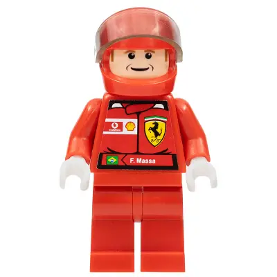 F1 Ferrari - F. Massa with Helmet Red Plain - with Torso Stickers