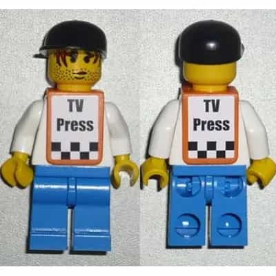 F1 - Cameraman - Red Hair, Orange Vest with Stickers