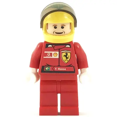 F1 Ferrari - F. Massa with Helmet Yellow Printed - with Torso Stickers Vodafone Shell