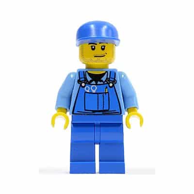 Hot Rod Mechanic - Blue Overalls, Blue Cap, Stubble
