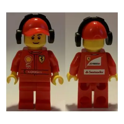 F1 Ferrari Marshall with Torso Stickers with Shell, UPS, Ferrari, Santander and Kaspersky Logos Pattern
