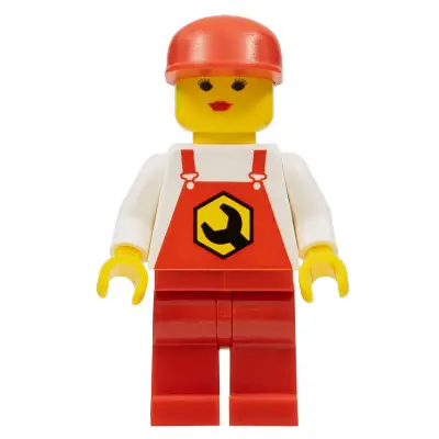 Repair - Overalls Red with Wrench Pattern, Red Legs, Red Cap