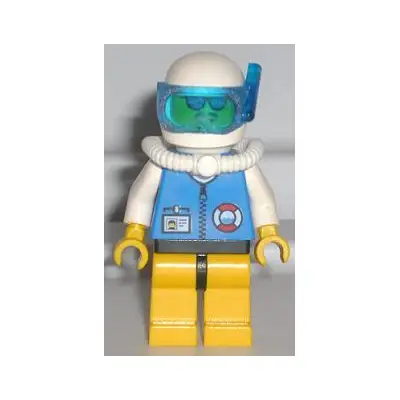 Coast Guard City Center - White Collar & Arms, Yellow Legs with Black Hips, White Helmet, Scuba Tank, Sunglasses