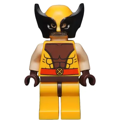 Wolverine - Bright Light Orange and Black Mask, Dark Brown Hands