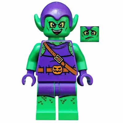 Green Goblin - Bright Green Skin, Dark Purple Outfit, Large Yellow Eyes